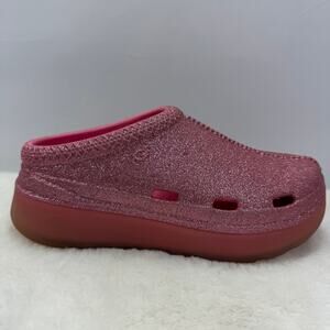 UGG Kids Tasman Sport Glitter Pink Slip-On Comfort Shoes Size 4